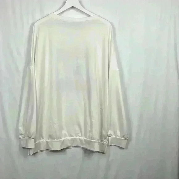 Need My Coffee Womens Sweatshirt White 2XL OS Colorful Block Print Pocket Fun - Picture 8 of 9